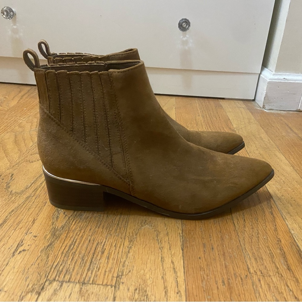 Brown suede ankle booties